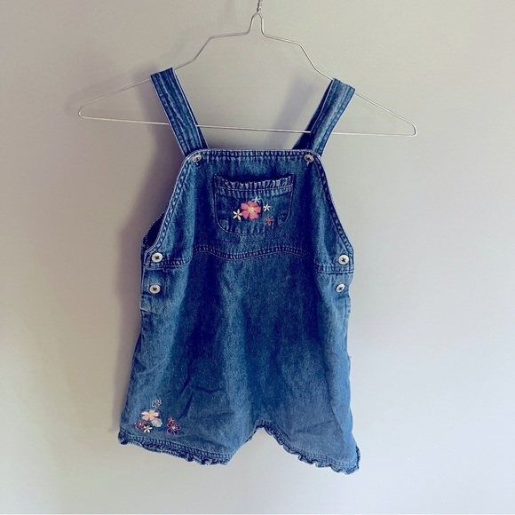 Other - Vintage Style Denim Dress with Flowers Embroidered Toddler Girls 4-5 yrs